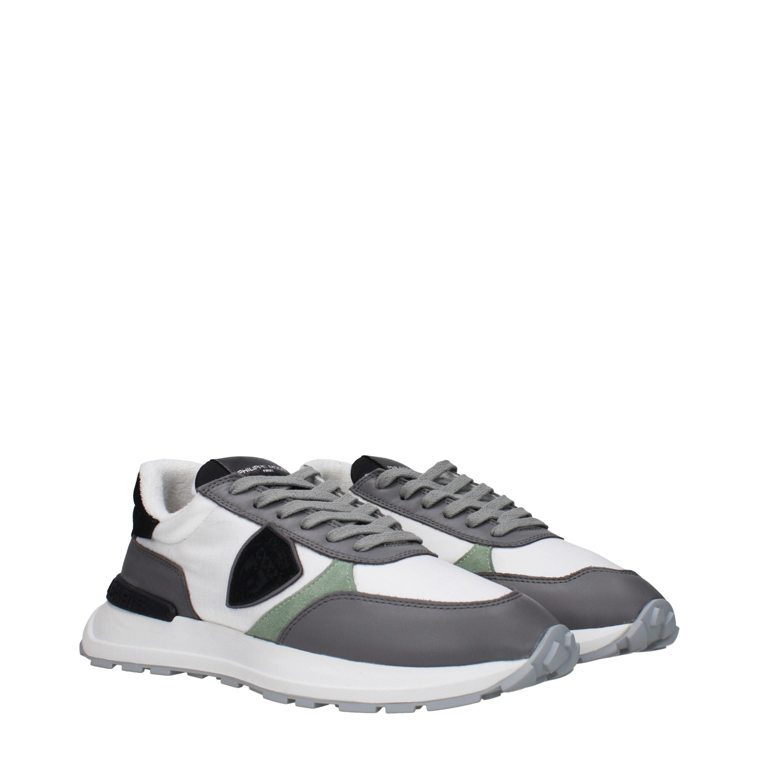 White Fabric Low Tops